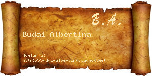Budai Albertina névjegykártya